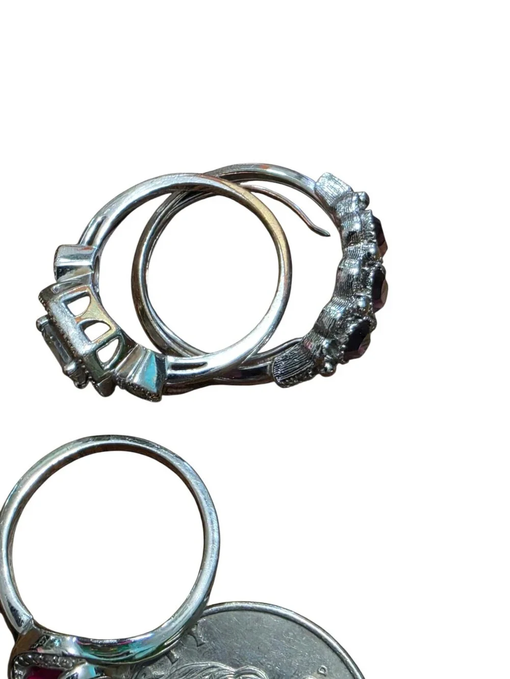 Costume Rings Lot Of 3 Size 7,7,8